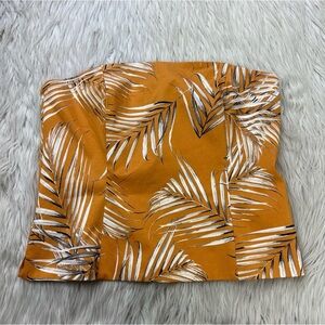 White House Black Market Palm Print Strapless Top / Blouse